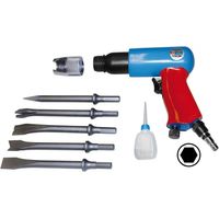 Güde – Marteau burineur pneumatique professionnel – Pression 6,3 bar – Consommation 150-240 L/min – Force de frappe 6 Nm – Coffret avec burins