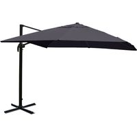 Gastronomie-Ampelschirm HHG-979, 3x3m (Ø4,24m) Polyester Alu/Stahl 23kg anthrazit ohne Ständer