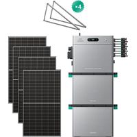 Zendure SolarFlow 2400 Pro - Batterie Solaire 2400W AC, PV 4800W, 2.4-16.8kWh, Plug & Play, IP65, Tesla/Pompes à Chaleur. avec 2xAB3000L (5.76 kWh), avec 500Wx4 Panneau Bifacial, avec 8x supports