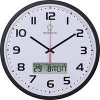 Horloge murale radiopilotée 32 cm – Affichage LCD date et jours – Mécanisme HD-1688FMRC – HDWRCL135 – Renkforce