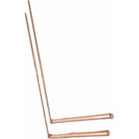 2 baguettes de radiesthésie en cuivre – 99,9 % cuivre, bâton détecteur pour eau/trésor/minéraux/outils de détection, longueur 30,5 cm (tête unique – perle plate)