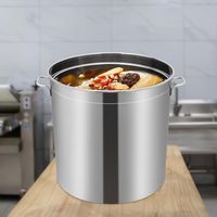 Edelstahl Topf, 50 L kochtopf groß, Gastronomie Kochtopf Suppentopf,Kochgeschirr-Saucen topf mit Korb & Deckel & Griff für Restaurants, Cafeterias, Hotels
