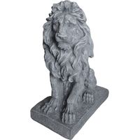 Statua da giardino a forma di leone, in poliresina resistente agli agenti atmosferici.