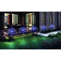 Lot de 5 guirlandes lumineuses solaires de jardin, 120 LED, 30 fils de cuivre, feux d'artifice, paysage, allée, guirlande lumineuse étanche, 8 modes d'éclairage, télécommande pour jardin, fête-Lumière