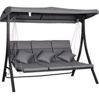 Hollyschaukel 3-Sitzer-Hollyschaukel, inkl. Kissen, wetterbeständig, 200 cm x 115 cm x 168 cm, Grau