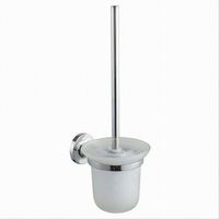 Porta Scopino Wc Con Scopino Completo Vetro Satinato Fissaggio Parete Bagno 79815