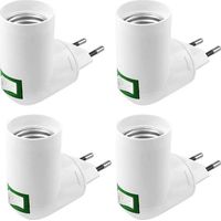 4 Pièces E27 avec Interrupteur Douille de Chantier AC 220V Douille Electrique pour Adaptateur Lampe de Cuisine Murale Support Ampoule LED (Blanc)