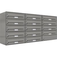 14er Premium Briefkasten Aluminiumgrau RAL Farbe 9007 für Außen Wand Postkasten 3x5