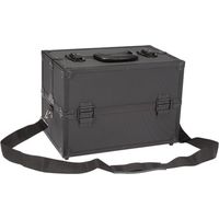 Valise à Outils PEREL avec Compartiments Amovibles - Serrure à Clé - 360 x 220 x 250 mm - Noire