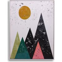 Abstract Wall Art | Hand Finished Framed Canvas Print | Home Decoration Piece | Celestial View Framed Print
