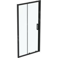 Ideal Standard Connect 2 - Porte de douche coulissante, en deux parties, 1400 mm, noir/verre transparent K9278V3