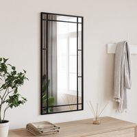 Vidaxl – Miroir mural noir rectangulaire 40x80 cm en fer – Design minimaliste – Fixation murale verticale/horizontale – Image claire et durable