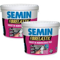 Semin – Enduit de rebouchage élastique pour fissures vivantes – 2 seaux de 5 kg – Prêt à l'emploi pour intérieur/extérieur – Elasticité durable