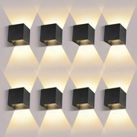8 Pack LED Innen-/Außenwandleuchte 12W LED Wandleuchten 3000K Außenwandleuchte Verstellbarer Abstrahlwinkel Wandleuchte Wasserdicht IP65 Innenwandleuchte
