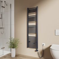 EMKE Elektrischer Handtuchheizkörper 140x40cm 500W Handtuchtrockner mit heizstab WLAN-fähig mit TUYA/Smart Life App, Google Home & Alexa, 4 Heizmodi, Fenstererkennung, Kindersicherung Anthrazitgrau