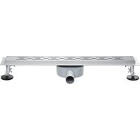 Aica Sanitaire – Caniveau de douche linéaire 600mm – Acier inoxydable – Siphon réglable 90-150mm – Drain 40mm – Débit 35L/min – Boîtier tournant 360°