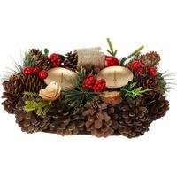Kerzenhalter aus Zapfen, Weihnachtsdeko, 26 cm