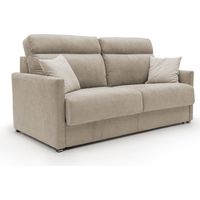 Margot Schlafsofa mit hoher weicher Rückenlehne aus Stoff T02 156 cm (mat.120x197) beige