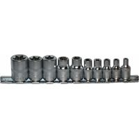 Neilsen CT0732 DR set di prese e Torx con punta a stella esterne femmina, 0,63 cm e 0,95 cm, nero
