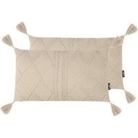 Conjunto de 2 cojines de algodón trenzado 30 x 50 cm beige claro Caesia