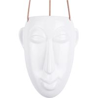 Cache-pot suspendu allongé avec motif visage MASK