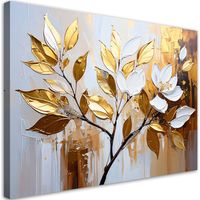 Tableau déco Feuilles dorées Brins Glamour 60x40