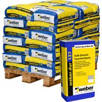 42x weber.dur 137 Faser-Leichtputz grau 1mm 30kg