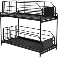 TOQUE 2 Tier Pull Out Basket Under Sink Kitchen Cabinet Storage Organiser Drawer