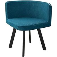 Housse de chaise en velours scandinave (bleu), 1 pièce, blanche, pour chaise de bureau