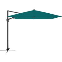 Doppler Sonnenschirm / Ampelschirm "Derby DX 335", 332 x 332 x 367 cm (L x B x H), petrol, Bezug aus 100 % Polyester, Gestell aus Aluminium, 19,8 kg