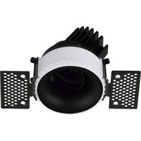 Plafonnier encastré tilt VIP1T Round Convex LED COB 4.70W 650lm(474lm) CRI90 2700K 18º Blanc Chromé