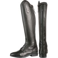 Stivali equitazione donna e uomo in pelle modello Valencia versione lunga: , nero 9100