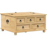 Vidaxl – Boîte de rangement Corona 90x78x45 cm en bois de pin massif – Mécanisme de levage à gaz – Capacité 140 kg – Utilisation comme table basse