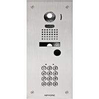Aiphone – Platine inox 2mm encastrée avec clavier rétro-éclairé 100 codes – Résistante au vandalisme – Adaptation kits vidéo JK