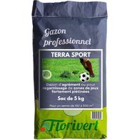 Gazon sport jeux Terra Sport 5 kg, résistance au piétinement et établissement rapide - Florivert 1206459