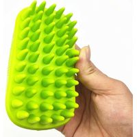 HONORNIC - Brosse de shampoing en silicone pour animaux de compagnie Brosse de bain en silicone pour animaux de compagnie, chien, chat (vert)