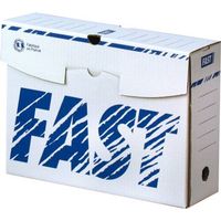 Lot de 25 boîtes archives carton Fast - Dos 10 cm - Blanches