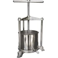 Saftpresse, Obstpresse, Weinpresse, Apfelpresse - Mini, mit Edelstahl Doppelkorb, 3L