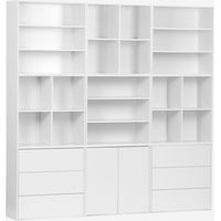 Libreria modulare decorativa in legno con 9 elementi