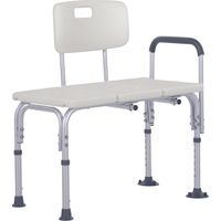 Sedia da Doccia con Altezza Regolabile su 6 Livelli, Piedini e Bracciolo Antiscivolo, Ampia Seduta (68.5x40.5cm)