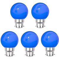 Lot de 5 ampoules Led Bleues B22 Incassables - Guirlandes guinguette - Culot baïonnette