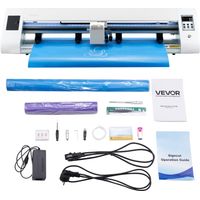 VEVOR Vinylschneider (60 cm Schnittgröße) mit automatischer Kantenerkennung & Designsoftware & 2 Klingentypen & Materialien, kompatibel mit SVG/EPS/PLT, für individuelle DIY-Bastelarbeiten