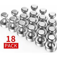 Neodymium Magnets, Extremely Strong N52 Metal Magnets 18 Pieces 12 x 16 mm - Stainless Steel Cone Magnets Fridge Magnets for Magnetic Board, Whiteboard