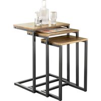 Sobuy – Tables basses gigognes FBT102F – Lot de 3 tables d'appoint empilables – Panneau MDF E1 et cadre en fer – Dimensions 46x61x30 cm
