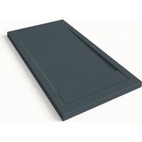 Bidai Framed Slate Effect Shower Tray - Slate Grey RAL 7015 70x100cm Slate Grey Grate