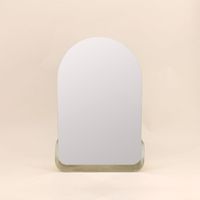 Miroir mural arche avec étagère doré 50x33cm
