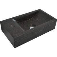 Sapho Blok - Handwaschbecken 40x22 cm, Hahnloch links, ohne Überlauf, anthrazit 2401-38