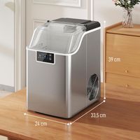 Machine à glaçons, distributeur de glaçons, machine à glaçons 20 kg/24 h avec réservoir d'eau de 2,1 L, argent