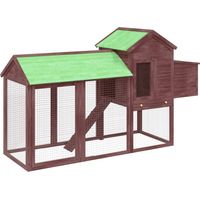vidaXL Chicken Coop Mocha 193x65x117 cm Solid Wood Pine