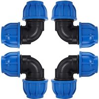 PE 25 Coude plastique égal pour tuyau polyéthylène tuyau ø 25,Tuyau d'eau Coude Connecteur en PE Plastique Raccord Rapide Accessoires pour Purificateurs d'eau Potable(ø 25)